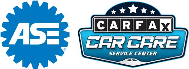 ASE Certified and CARFAX Car Care Service Center badges
